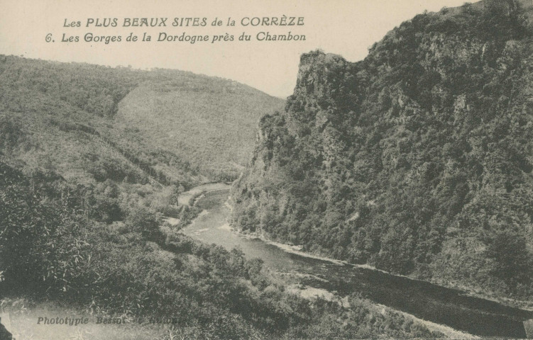 Auriac : "Les plus beaux sites de la Corrèze - 6. Les gorges de la Dordogne près du Chambon".