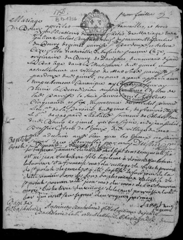 Baptêmes, mariages, sépultures (1756-1776)