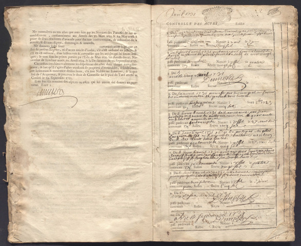 5 avril 1731-11 mai 1732