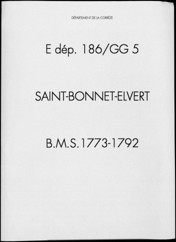 Baptêmes, mariages, sépultures (1773-1792)