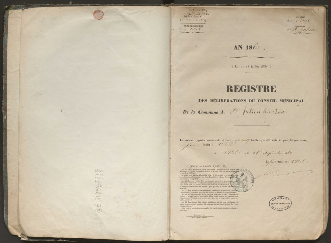 Délibérations du conseil municipal. 28 décembre 1863-28 décembre 1873