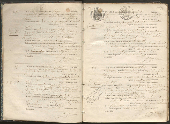 Naissances (1863-1872)