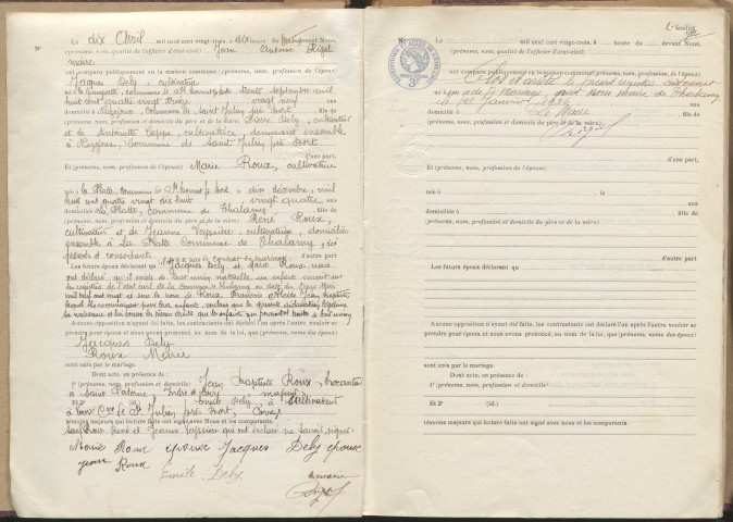 Naissances, mariages, décès (1923-1932).
