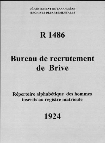 Classe 1924 : table alphabétique.