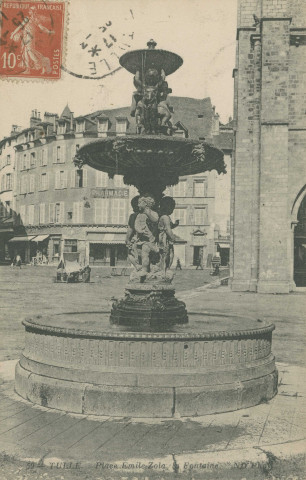 Tulle : "59 - Tulle. - Place Emile-Zola, la fontaine".