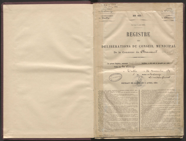 Délibérations du conseil municipal. 21 février 1886-26 février 1899