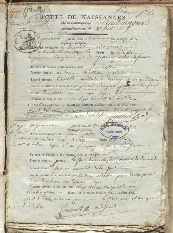 Naissances, mariages, décès (1803-1812)