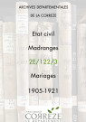Mariages (1905-1921).