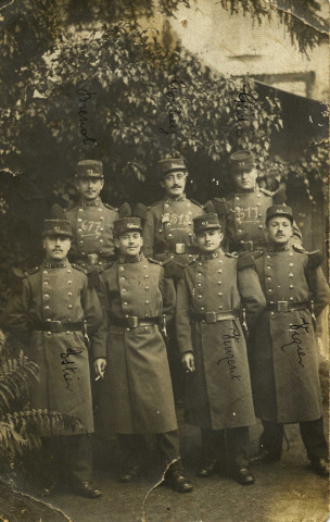 Groupe de soldats du 21e Régiment d'infanterie dont Baptiste Aumard.