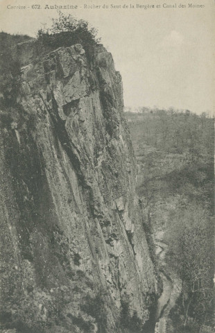 Aubazine : "Corrèze - 672 - Aubazine - Rocher du saut de la Bergère et canal des moines".