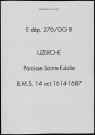 Baptêmes, mariages, sépultures (1614-1687)
