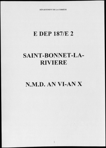 Naissances, mariages, décès (1797-1802)