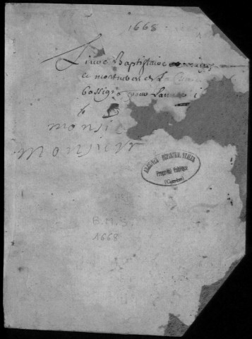Baptêmes, mariages, sépultures (1668-1732)