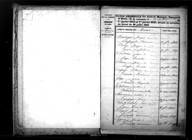Tables décennales des décès (1823-1832)