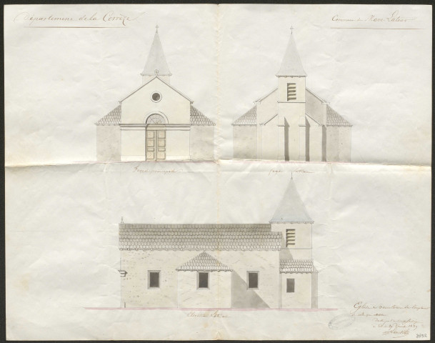 Maison d'école. Eglise. Presbytère. Cimetière ; concessions. Agence postale. Monument aux morts. Adduction d'eau.