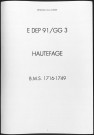 Baptêmes, mariages, sépultures (1716-1749)