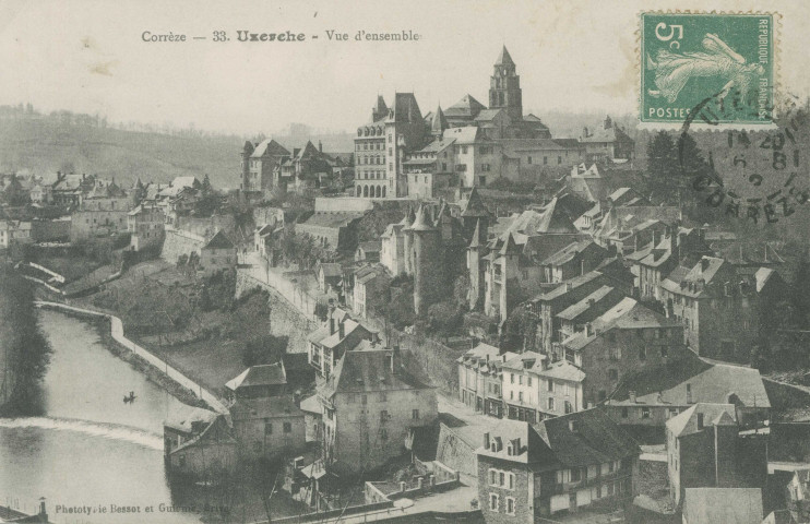 Uzerche : "Corrèze - 33. Uzerche - Vue d'ensemble".