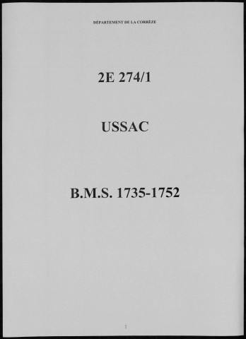 Baptêmes, mariages, sépultures (1735-1752)