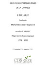 Répertoire chronologique : 19 septembre 1774-septembre 1791