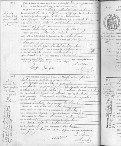 Naissances, mariages, décès (1893-1902)