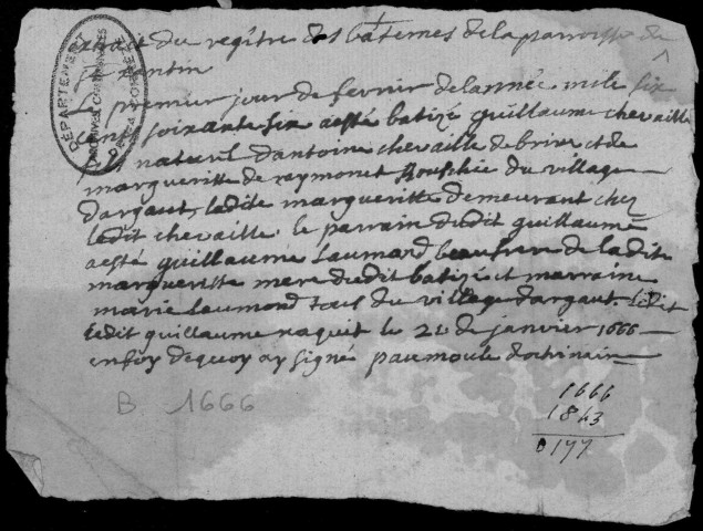 Baptêmes, mariages, sépultures (1666-1792)