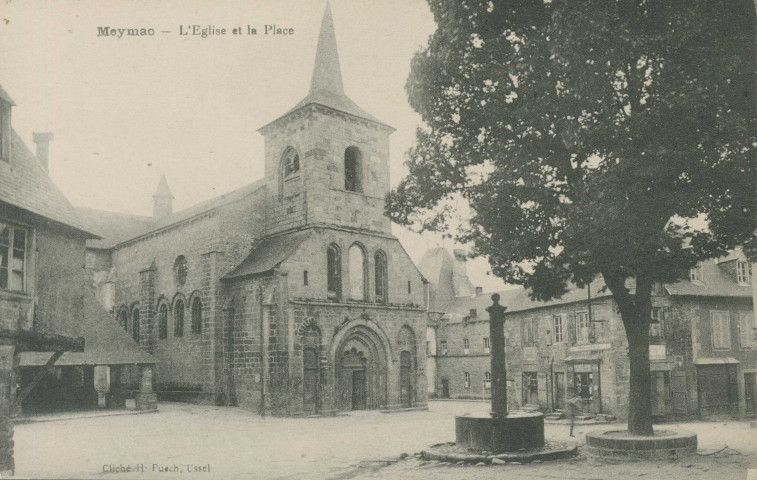 Meymac : "Meymac - L'église et la place".