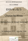 Délibérations du conseil municipal. 14 septembre 1919-14 juillet 1940