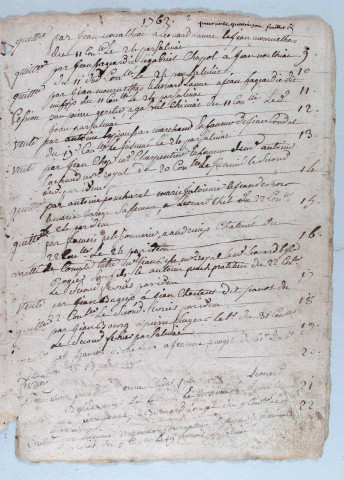 Répertoire chronologique : 3 janvier 1762-26 juin 1772