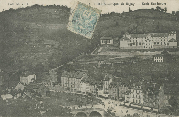 Tulle : "2 Tulle - Quai de Rigny - Ecole supérieure".