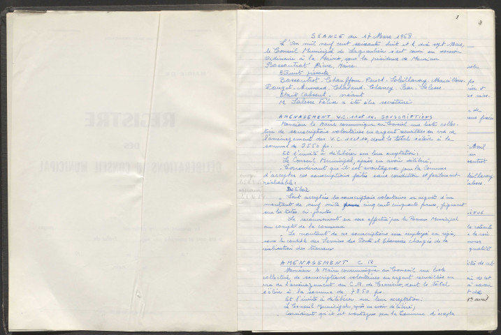 Délibérations du conseil municipal. 17 mars 1968-08 mai 1979