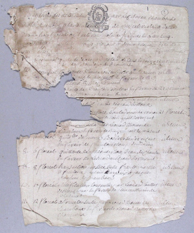 Répertoire chronologique : 1 germinal an III-5 août 1811