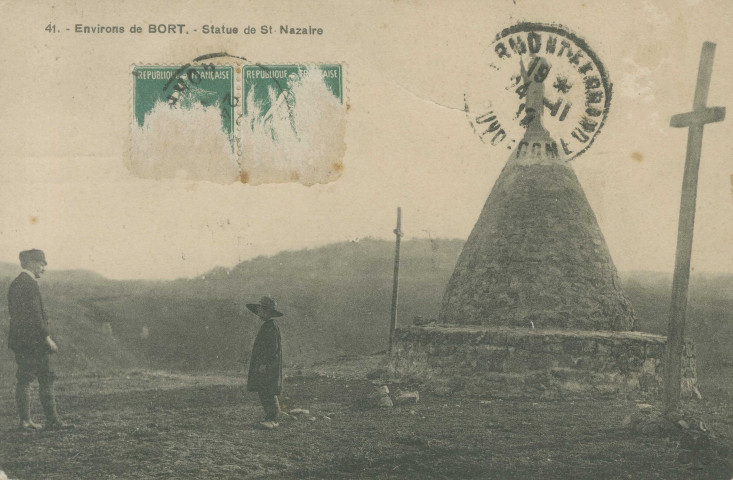 Saint-Julien-Près-Bort : "41. - Environs de Bort. - Statue de St-Nazaire".
