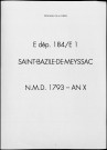 Naissances, mariages, décès (1793-1802)