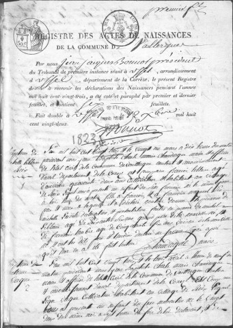 Naissances, mariages, décès (1823-1832)