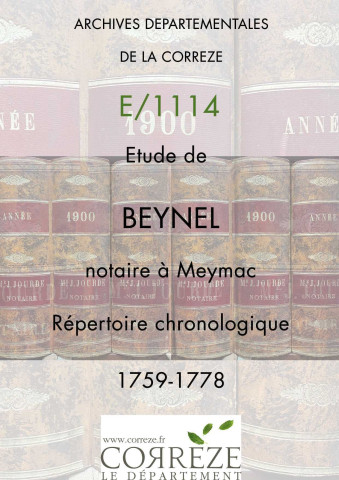 Répertoire chronologique (1759-1778)