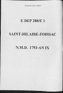 Naissances, mariages, décès (1793-1801)