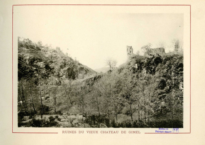 "Ruines du vieux château de Gimel".