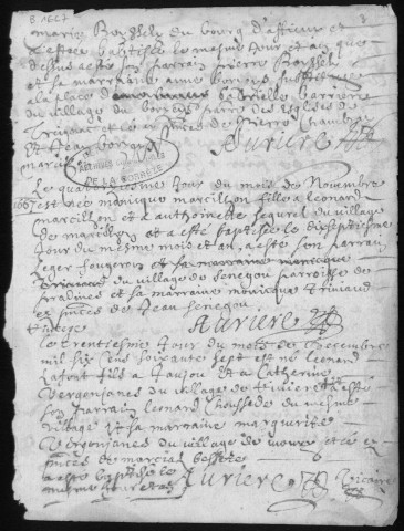 Baptêmes, mariages, sépultures (1667-1712)