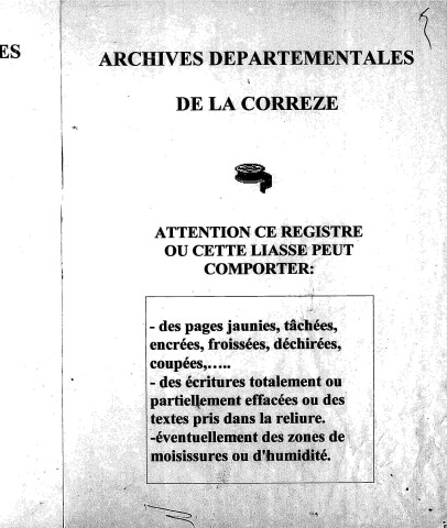 Naissances, mariages, décès (1883-1892)