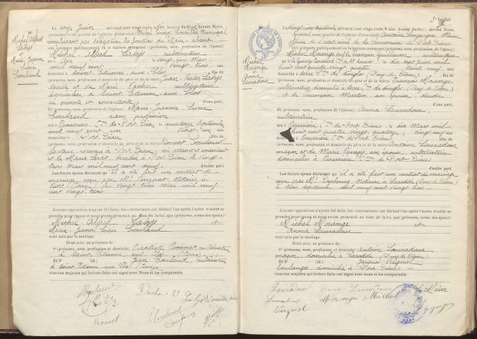 Naissances, mariages, décès (1923-1932).