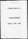 Baptêmes, mariages, sépultures (1770-1792)