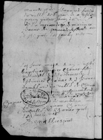 Baptêmes, mariages, sépultures (1650-1712)