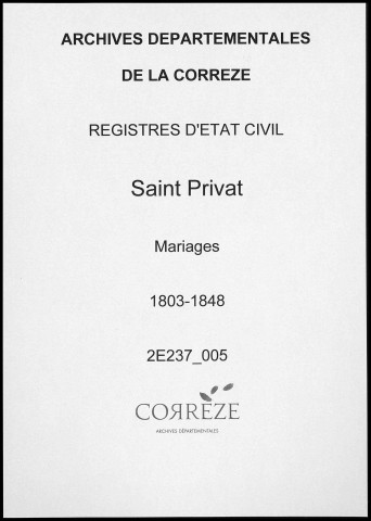 Mariages (1803-1848)
