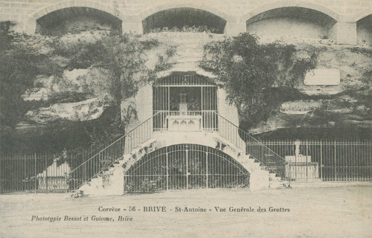 Brive-la-Gaillarde : "Corrèze - 56 - Brive - St-Antoine - Vue générale des grottes".