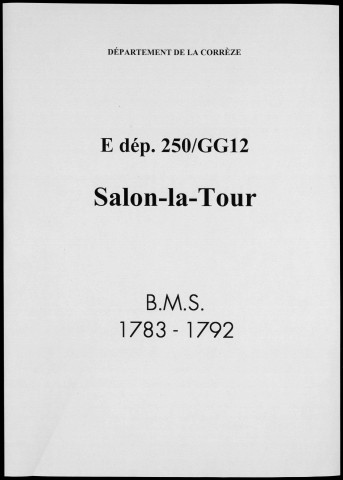 Baptêmes, mariages, sépultures (1783-1792)