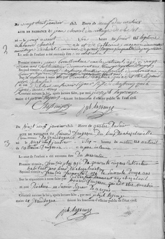 Naissances, mariages, décès (1813-1822)
