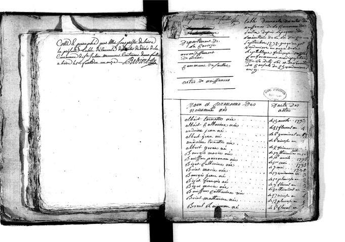 Tables décennales des décès (1792-1802)
