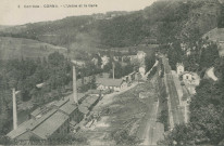 Cornil : "5 Corrèze - Cornil - L'usine et la gare".