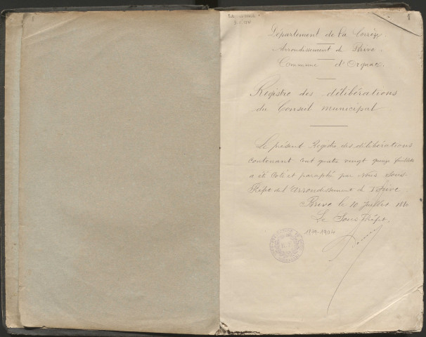 Délibérations du conseil municipal. 09 novembre 1879-24 avril 1904