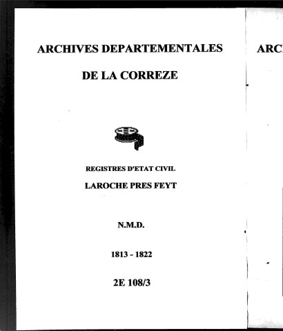 Naissances, mariages, décès (1813-1822)